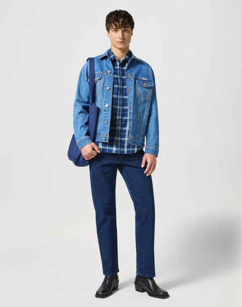Wrangler Men's 1 Pocket Shirt In Green Indigo